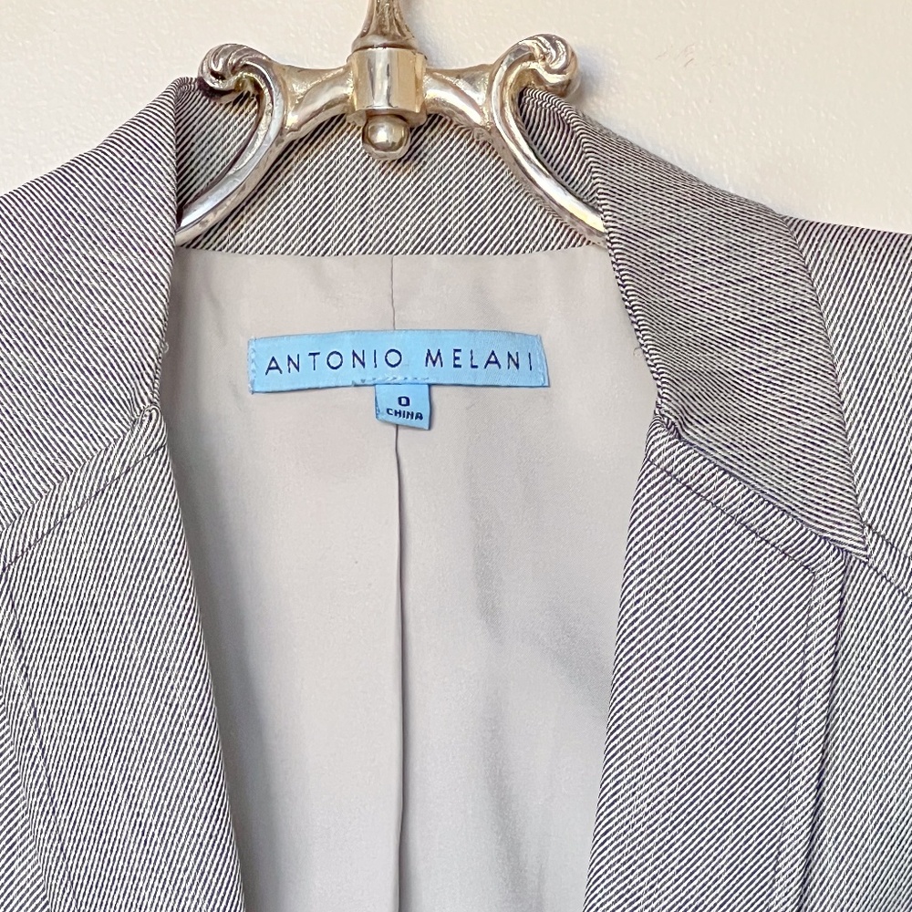 Antonio Melani Gray Single Button Fitted Blazer S… - image 9